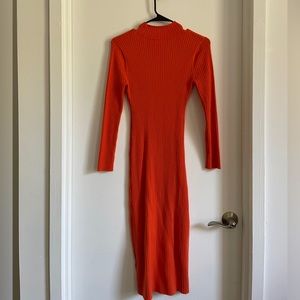 orange ribbed bodycon dress from H&M